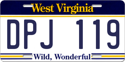 WV license plate DPJ119
