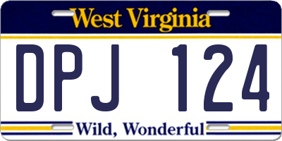 WV license plate DPJ124