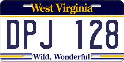 WV license plate DPJ128