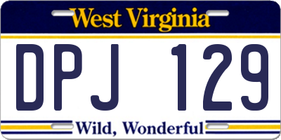 WV license plate DPJ129