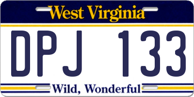 WV license plate DPJ133