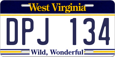 WV license plate DPJ134