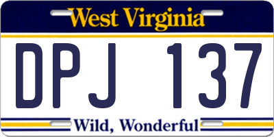 WV license plate DPJ137