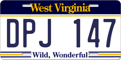 WV license plate DPJ147
