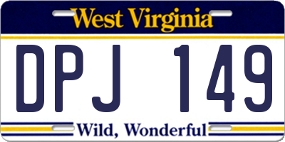 WV license plate DPJ149