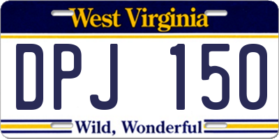 WV license plate DPJ150