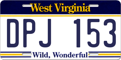 WV license plate DPJ153
