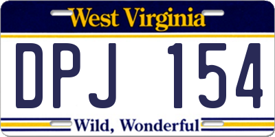 WV license plate DPJ154