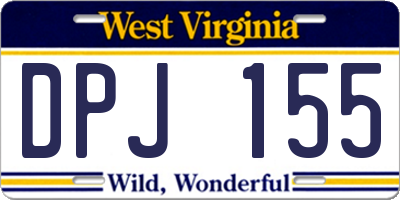 WV license plate DPJ155
