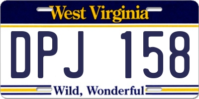WV license plate DPJ158