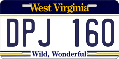 WV license plate DPJ160