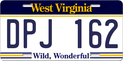 WV license plate DPJ162