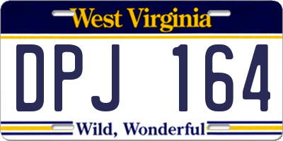 WV license plate DPJ164