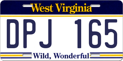 WV license plate DPJ165