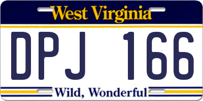 WV license plate DPJ166