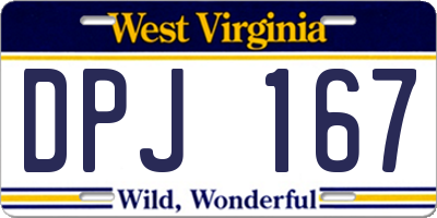 WV license plate DPJ167