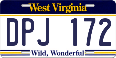 WV license plate DPJ172