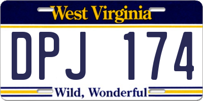 WV license plate DPJ174