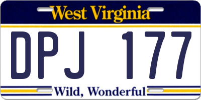 WV license plate DPJ177