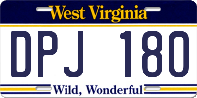 WV license plate DPJ180