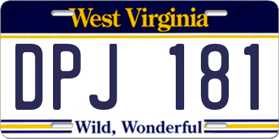 WV license plate DPJ181