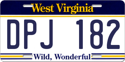 WV license plate DPJ182