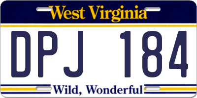 WV license plate DPJ184