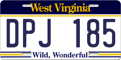 WV license plate DPJ185