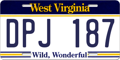 WV license plate DPJ187