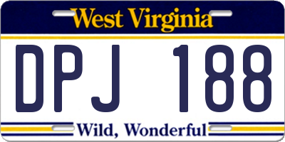 WV license plate DPJ188