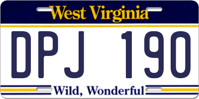 WV license plate DPJ190