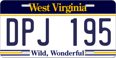 WV license plate DPJ195
