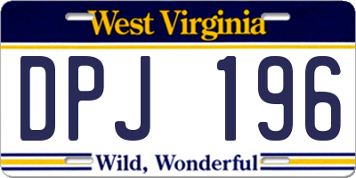 WV license plate DPJ196