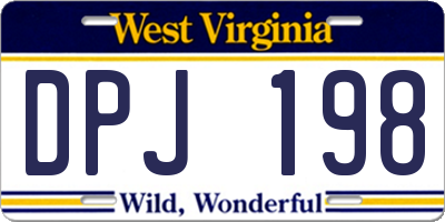 WV license plate DPJ198