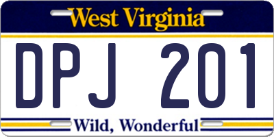 WV license plate DPJ201