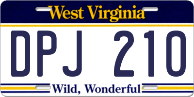 WV license plate DPJ210