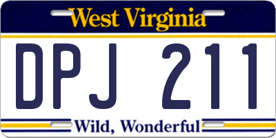 WV license plate DPJ211