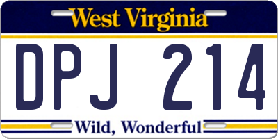 WV license plate DPJ214