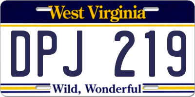 WV license plate DPJ219