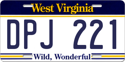 WV license plate DPJ221