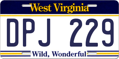 WV license plate DPJ229