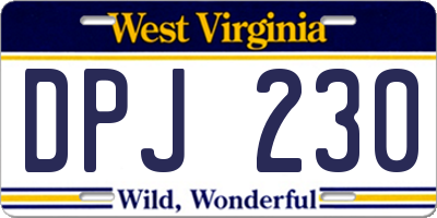 WV license plate DPJ230