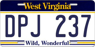 WV license plate DPJ237
