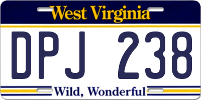 WV license plate DPJ238