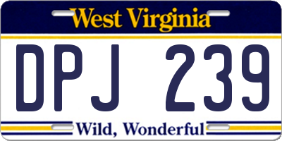 WV license plate DPJ239
