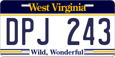 WV license plate DPJ243