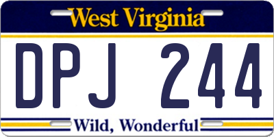 WV license plate DPJ244