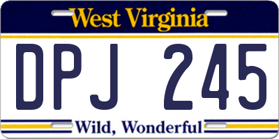 WV license plate DPJ245