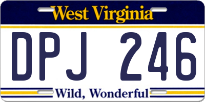 WV license plate DPJ246