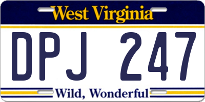 WV license plate DPJ247